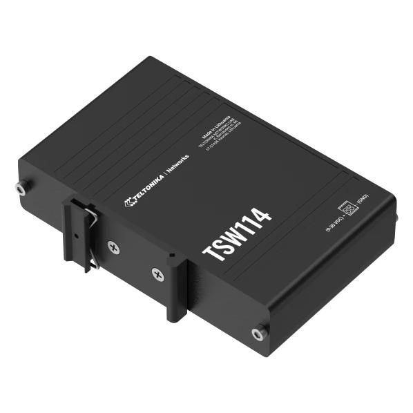 Teltonika TSW114 - Unmanaged Switch - 5 x 10/100/1000 - DIN Rail Mount, Wall Mount - PoE Passive