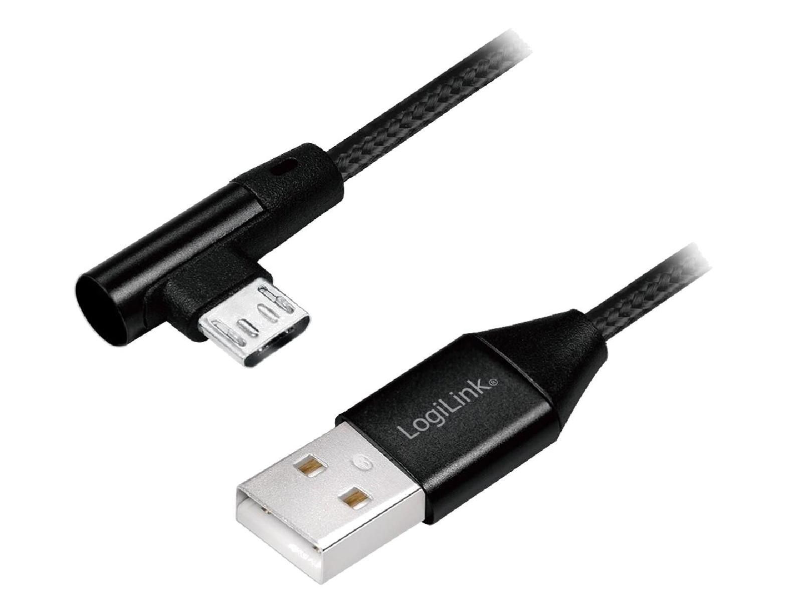 ADNAuto USB 2.0 Cable - 1m, Angle Male to Micro B Male