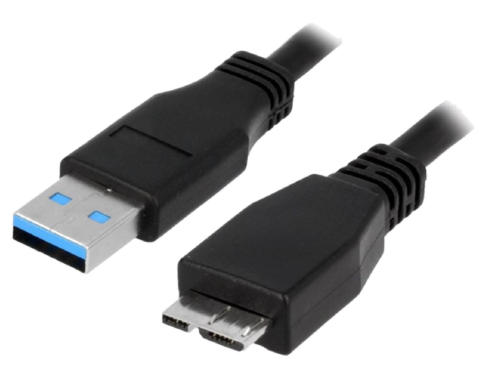 ADNAuto USB 3.0 Cable, 1m, Black (USB A Male to USB B Micro Male)