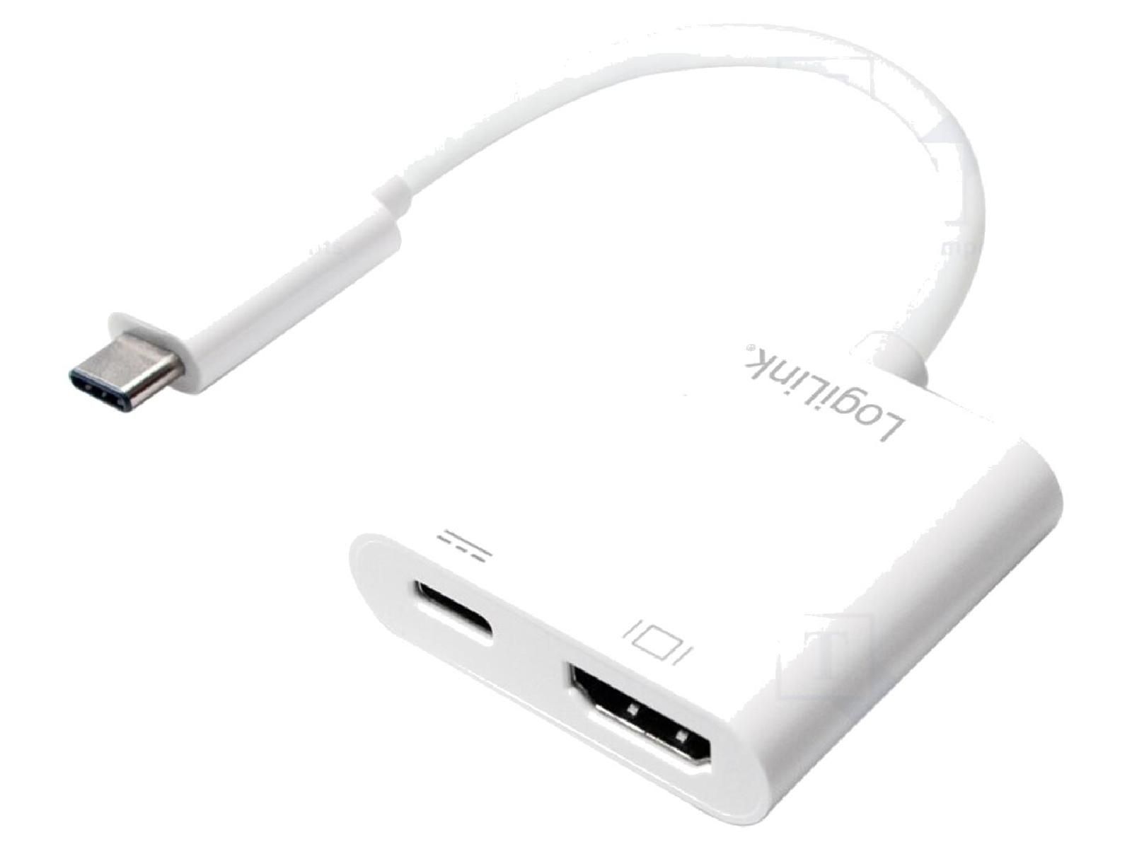 ADNAuto USB 3.0 to HDMI & USB-C Adapter (140mm, White)