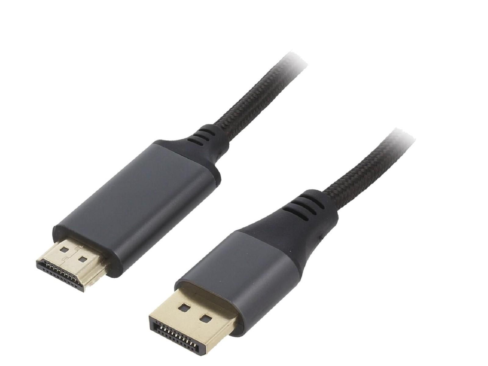 ADNAuto DisplayPort to HDMI Cable 1.2, 1.8m Black