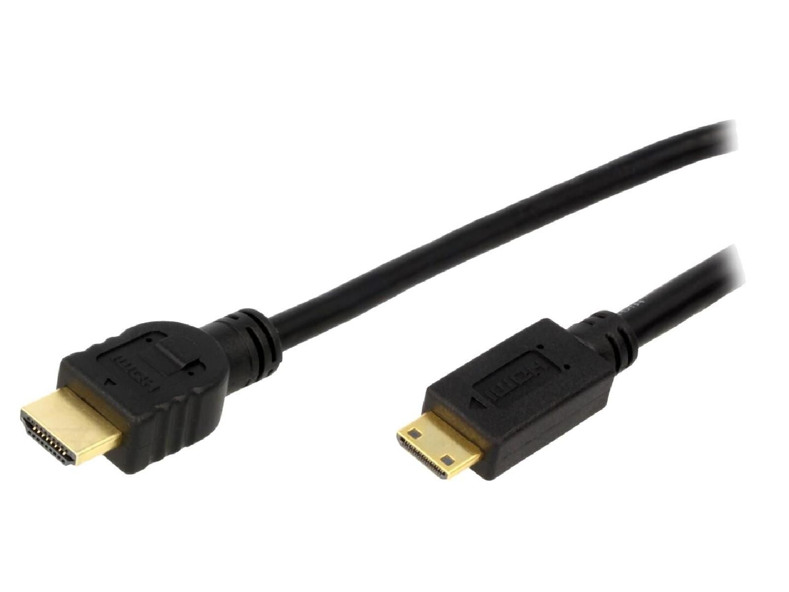 Câble HDMI ADNAuto 1.4, mini vers standard, 1.5m - Noir