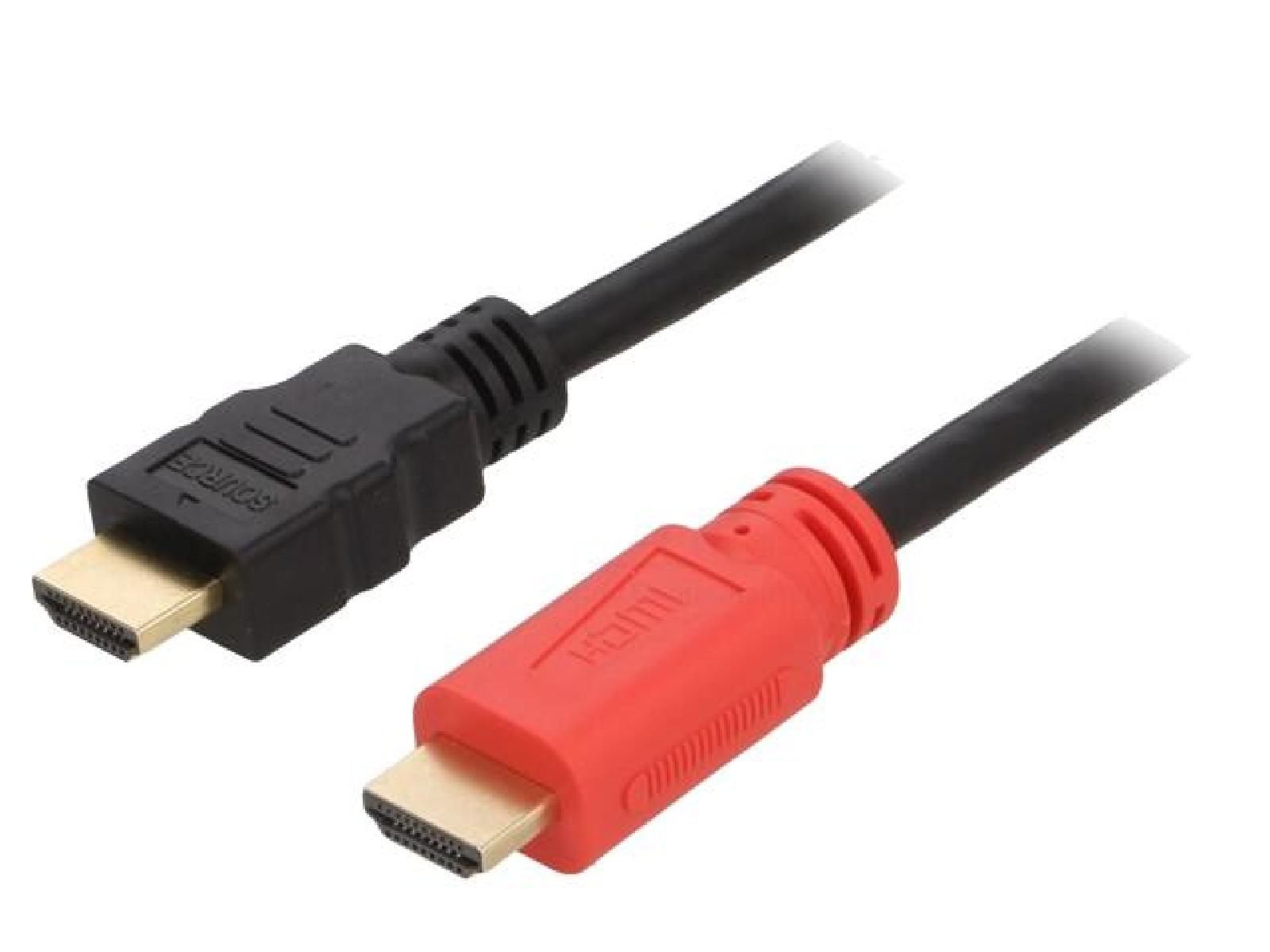 ADNAuto HDMI 1.4 Cable, 10m, Dual-Sided Male Connector with Amplifier - Black