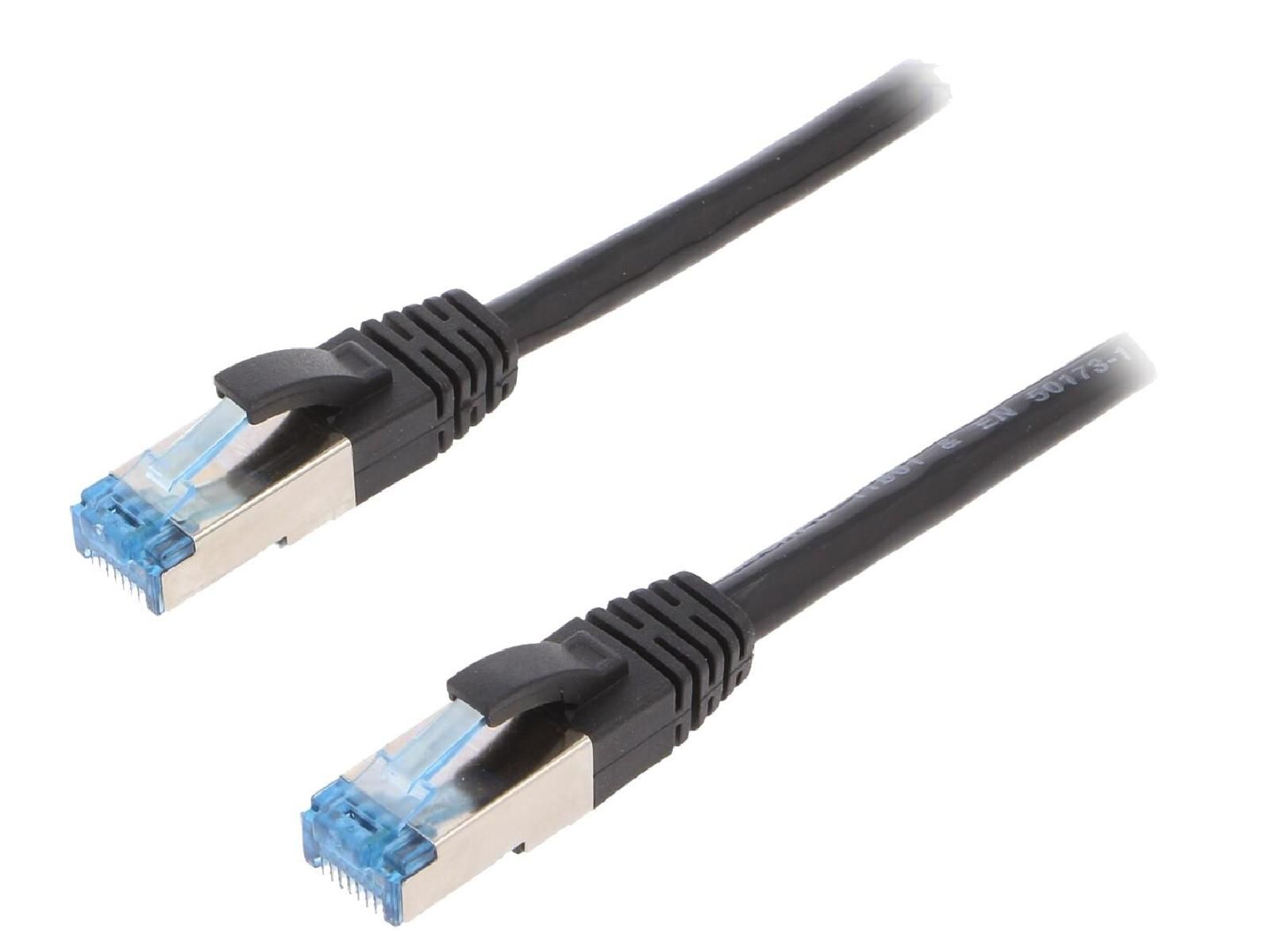 ADNAuto Network Cable RJ45 Male S-FTP Cat 6a Black - 0.5m