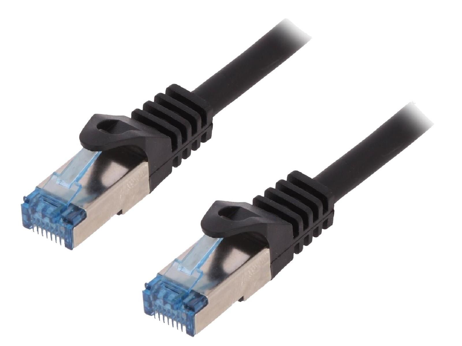 ADNAuto Network Cable RJ45 Male S-FTP Cat 6a Black - 0.5m