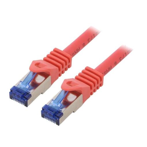 ADNAuto RJ45 Male S-FTP Cat 6a Red Network Cable - 0.25m