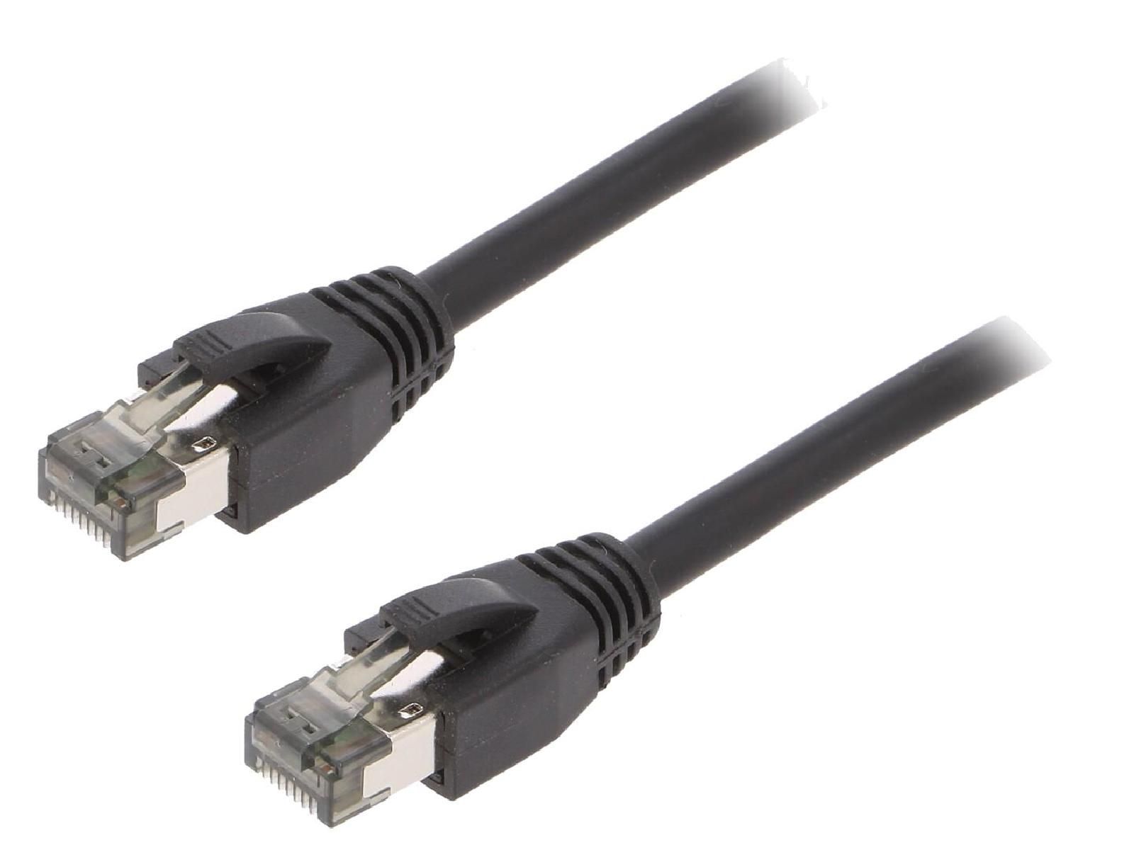 ADNAuto Network Cable RJ45 Male S-FTP Cat 8.1 - Black - 0.5m