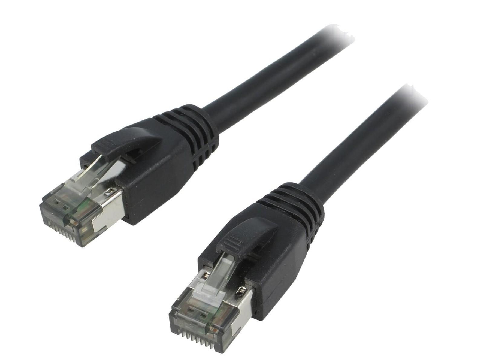 ADNAuto Network Cable RJ45 Male S-FTP Cat 8.1 - Black - 1m
