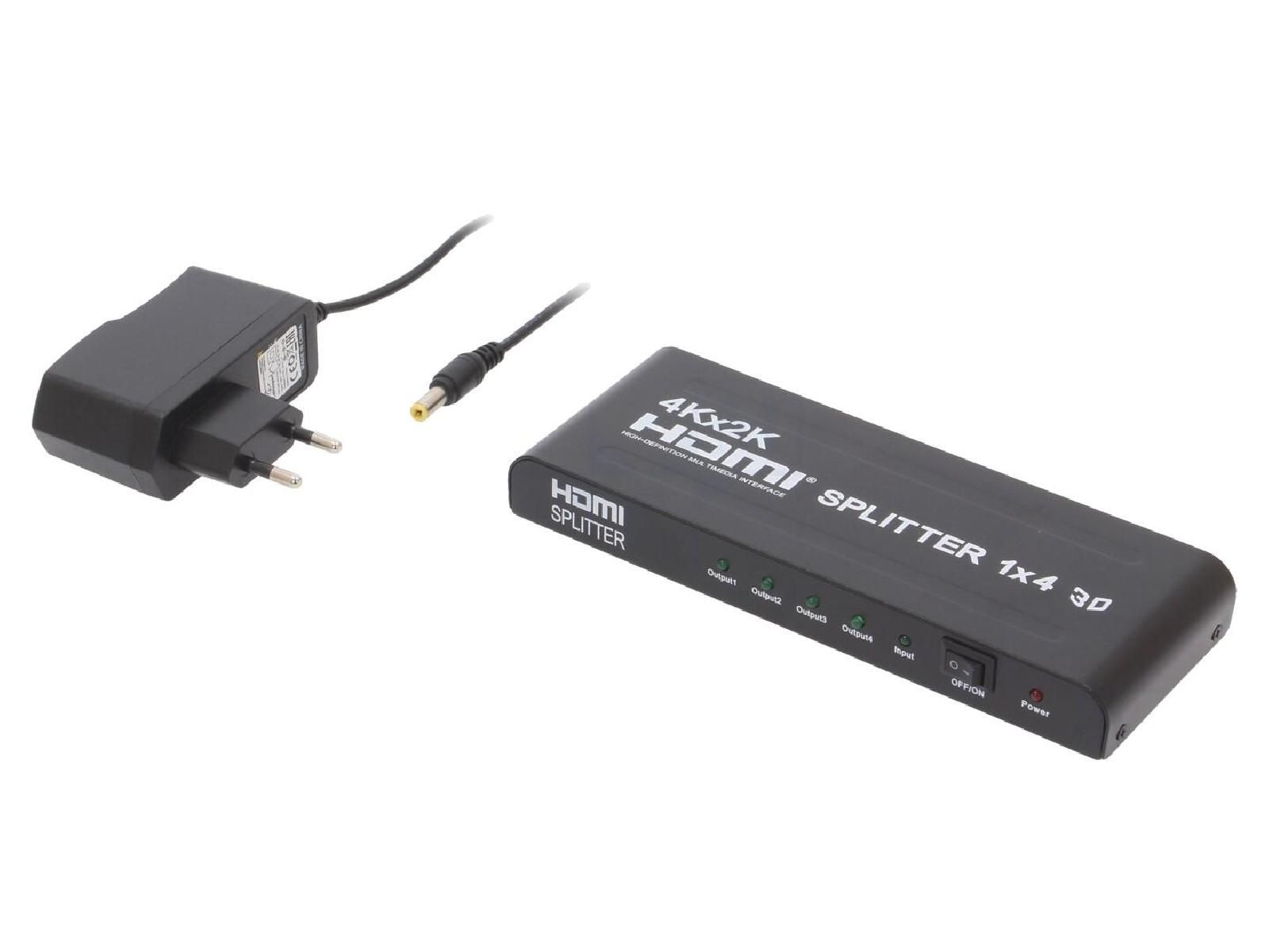 Spliteur ADNAuto HDCP.HDMI 1.4, 4 ports noir