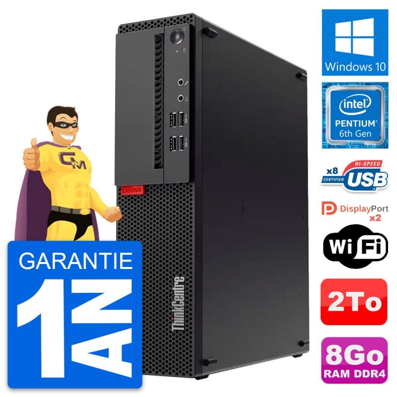 Lenovo ThinkCentre M910s SFF Desktop - Pentium G4400, 8GB RAM, 2TB HDD, Windows 10, WiFi