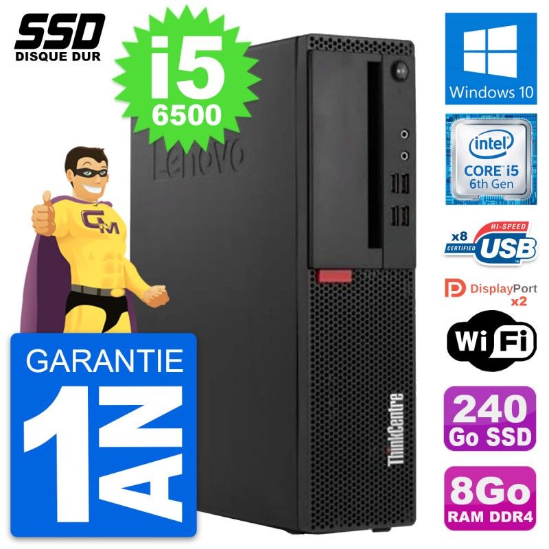 Lenovo ThinkCentre M910s SFF Desktop - Intel i5-6500, 8GB RAM, 240GB SSD, Windows 10, WiFi