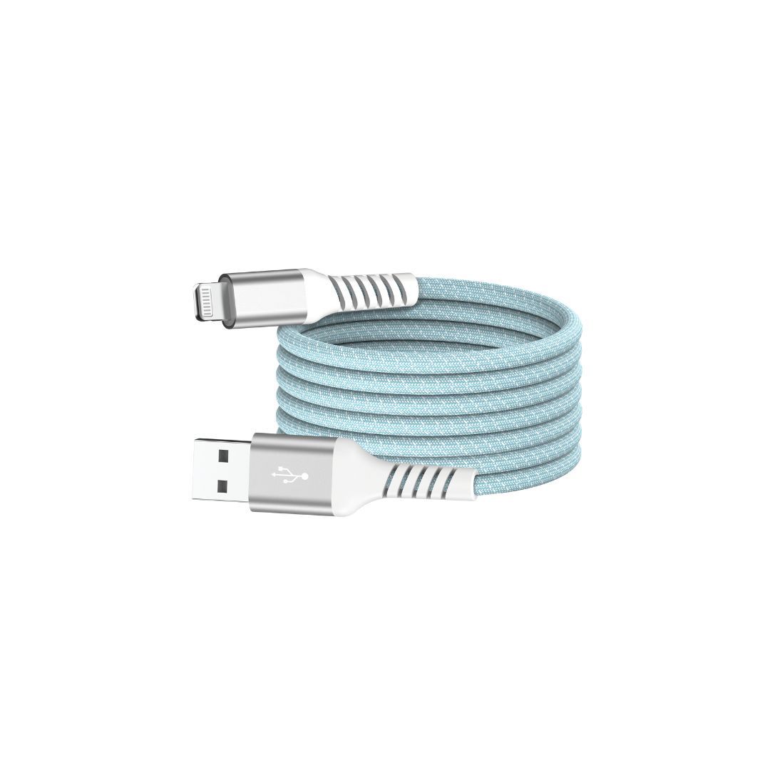 WE Magnetic USB/Lightning Cable, 2.0 - 5V/2.4A / 12W, 3.3ft Blue