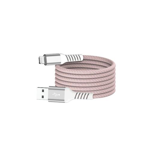 Cable USB/Lightning magnético, USB 2.0 - 5V/2.4A/12W, 1 m, Rosa