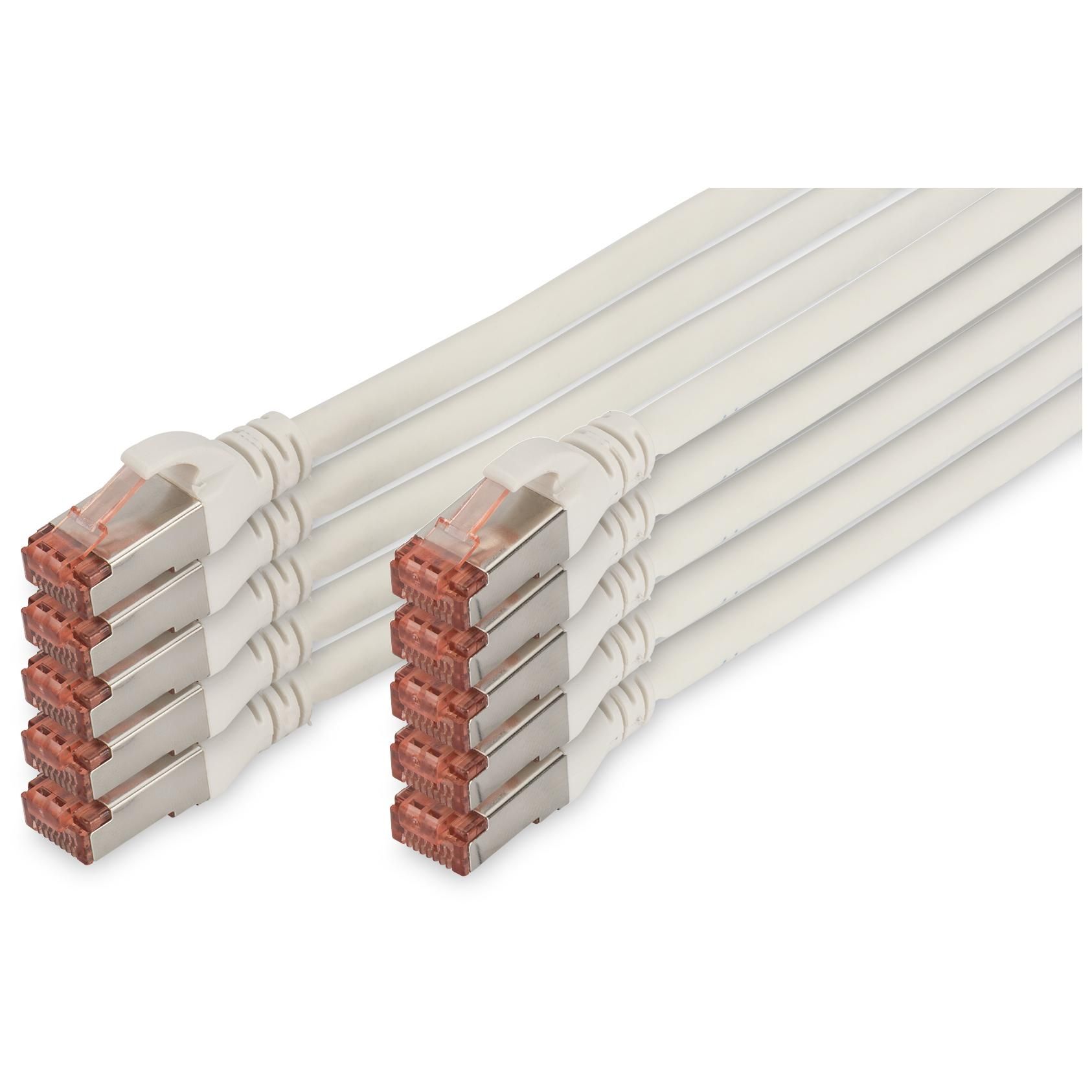 Digitus CAT 6 S/FTP Cable Patch, 10-Piece Pack