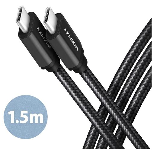 Cable USB-C Axagon, 1,5 m, Negro