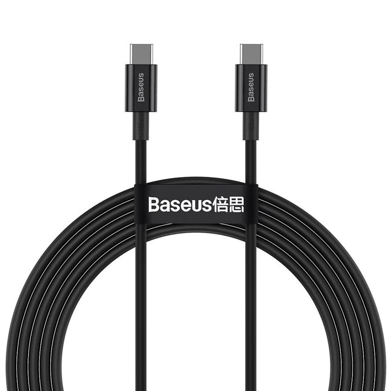 Baseus USB Cable 2m USB C to USB C Black