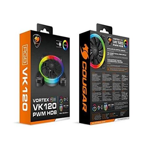 Ventilateur de boitier Cougar Vortex VK RGB 12 cm (Noir)
