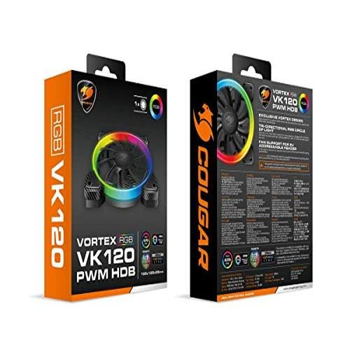 Ventilador para caja Cougar Vortex VK RGB de 12 cm (Negro)