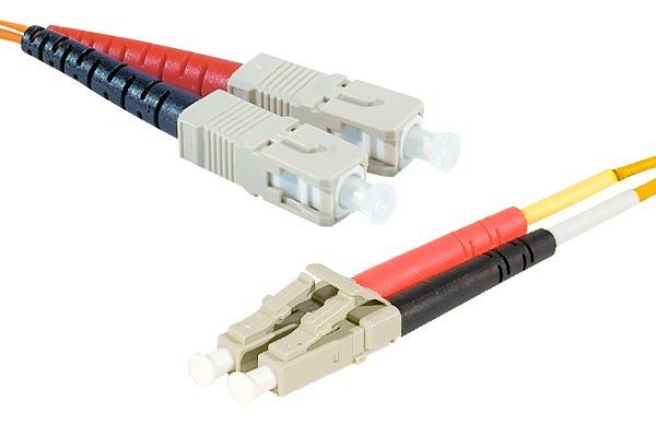 Exertis Connect Multimode Fiber Optic Cable - 5m, 2mm, OM1, Duplex, Halogen-Free, Orange