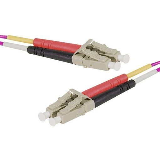 Câble de connexion Exertis Connect LC/UPC (M) vers LC/UPC (M) - 3 m, 2 mm, fibre optique, duplex, 50/125 microns, OM4, sans halogène