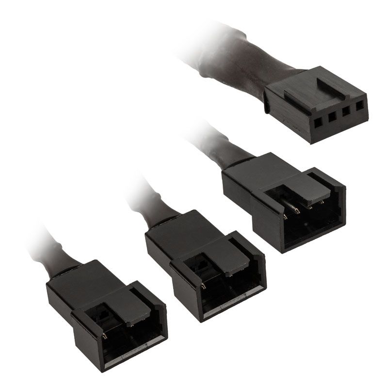 Kolink 1-3 PWM Fan Splitter Cable - 35cm, Braided, Black