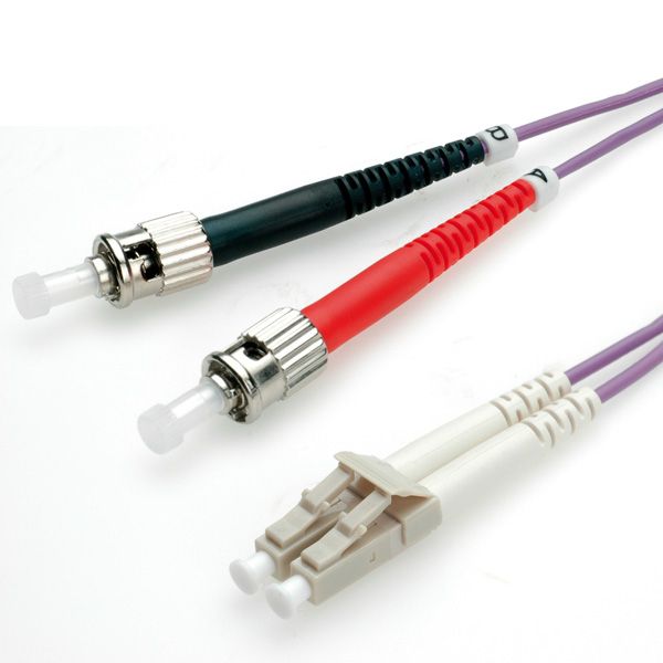Secomp Roline - LC Multi-Mode (M) to ST Multi-Mode (M) Connector Cable - 5m - OM4 - Violet