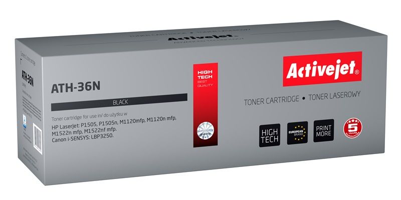 Activejet Ath-36n Toner (HP 36A CB436A / Canon CRG-713 Equivalent)
