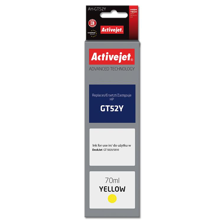Activejet AH-GT52Y Ink Cartridge (HP GT52Y Alternative; Supreme; 70ml; Yellow)