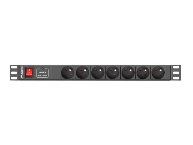 LANBERG 7-Outlet Surge Protector, Black
