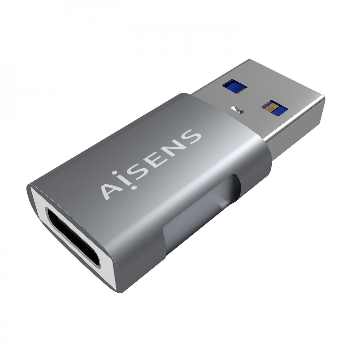 AISENS USB-C to USB-A Adapter, Gray