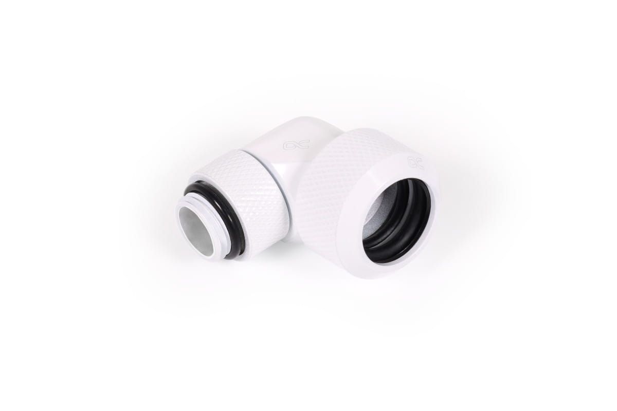 Alphacool 13mm Hardtube 90° Rotating Threaded Fitting G1/4 - White