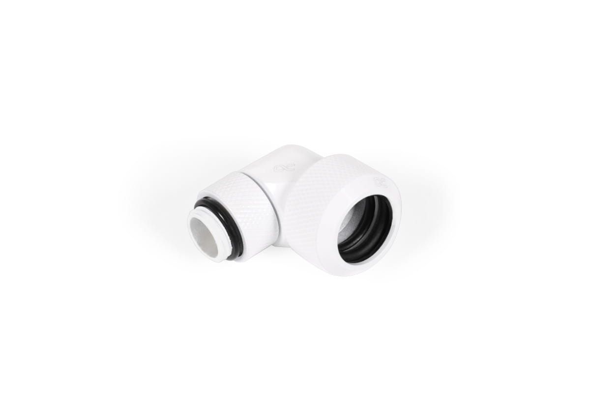 Alphacool 16mm HardTube 90° Rotating Adapter G1/4 - White