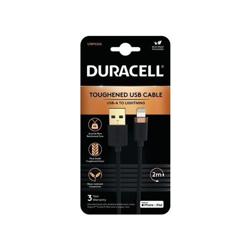 Cable Lightning Duracell, Negro