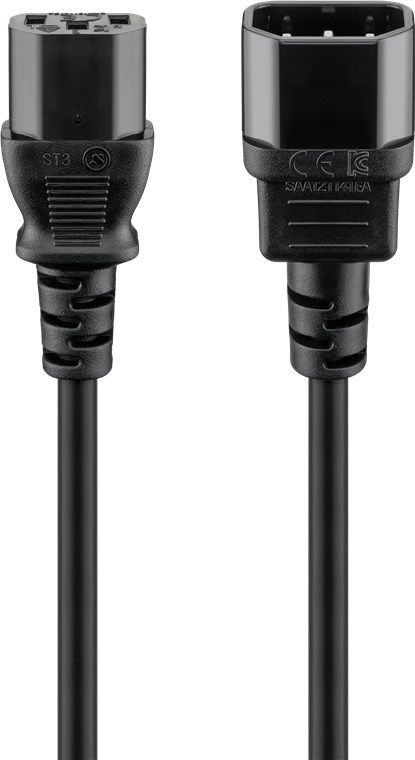 Goobay 1m IEC C14 to C13 Cable Black
