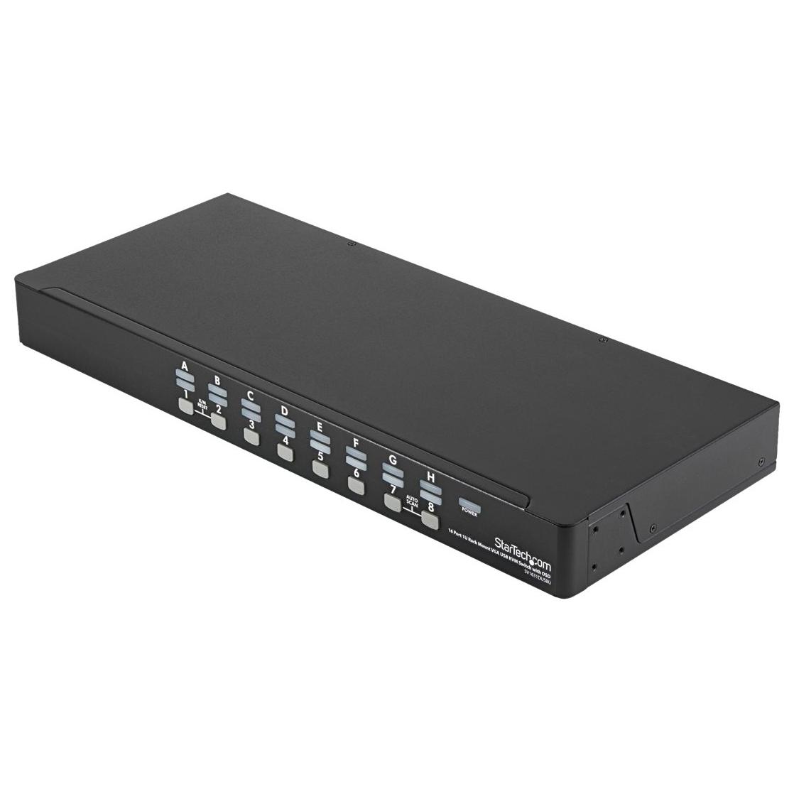 StarTech.com 1U Rack-Mount KVM Switch Kit with USB and Screen - 16 Ports