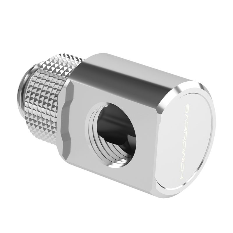 Barrow 90 Degree Adapter, G1/4 Zoll AG to G1/4 Zoll IG, Rotatable, Silver