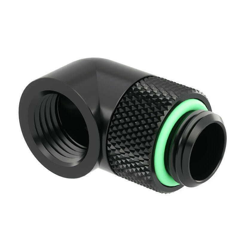 Barrow 90 Degree Adapter, G1/4'' AG to G1/4'' IG, Rotatable, Black