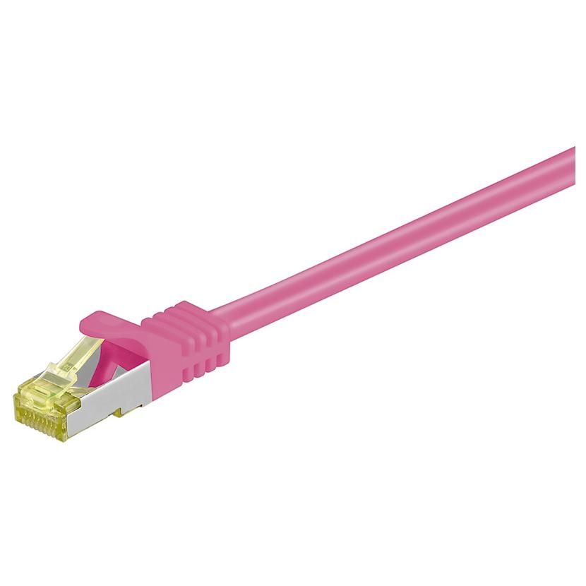 Goobay RJ-45 CAT7 5m Network Cable - Magenta S/FTP (S-STP)