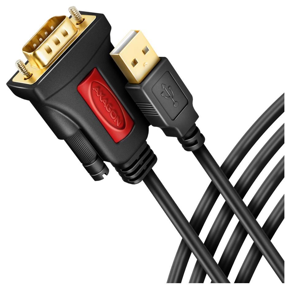Axagon USB-A 2.0 Serial RS-232 DB9-M Adapter Cable, 1.5m