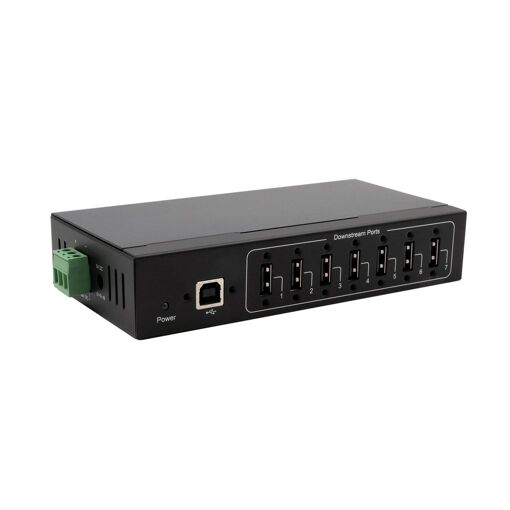 Adaptador EXSYS de 7 puertos USB 2.0 con soporte para montaje en riel din