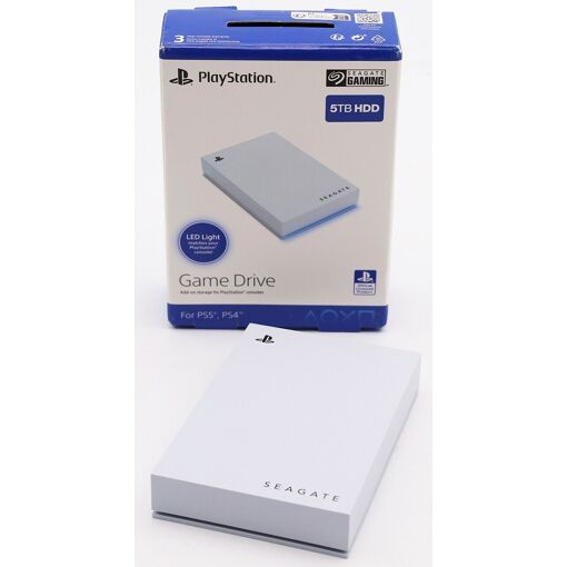 Seagate Game Drive for PS5, 5TB External Hard Drive, USB 3.0, Official License, Blue LED Lighting (STLV5000202)