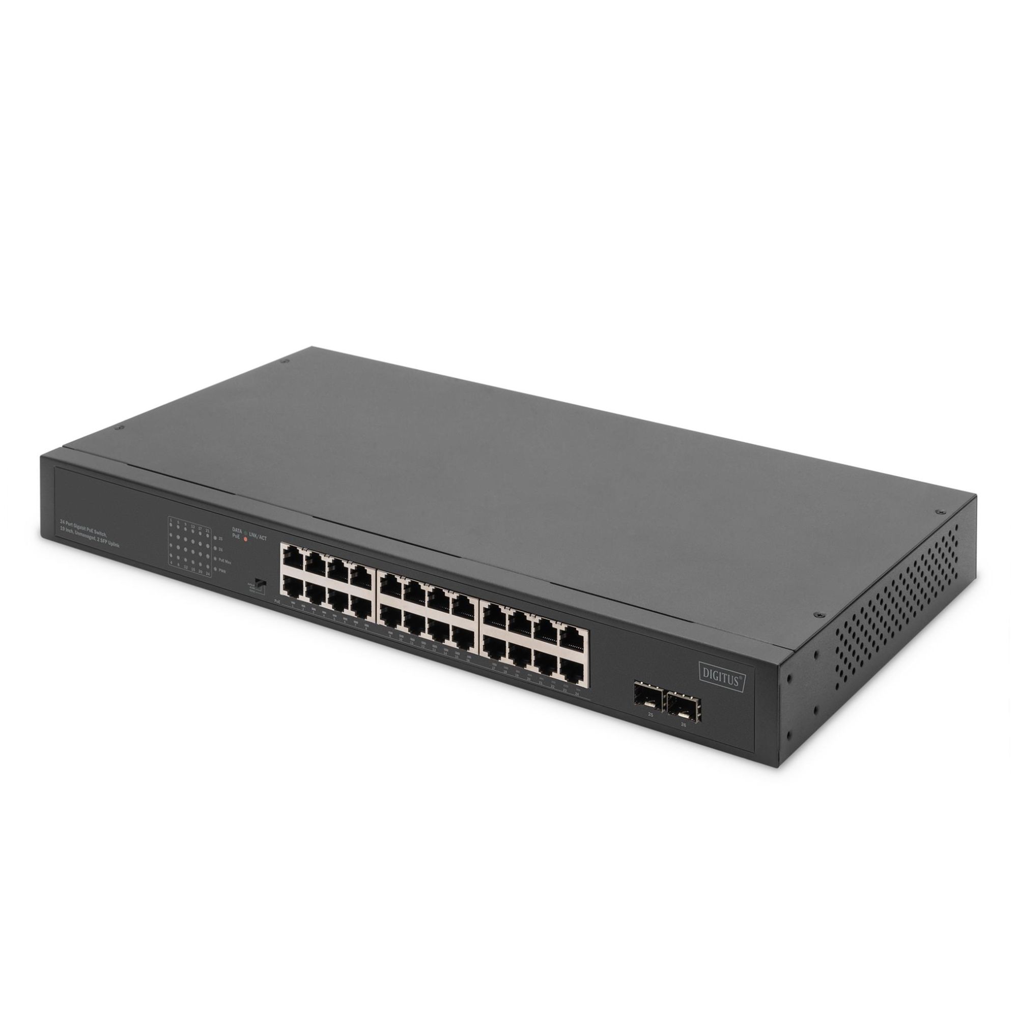 Digitus Gigabit Network Switch 24 Ports, 19 Inch, Unmanaged, 2 SFP Uplink Ports
