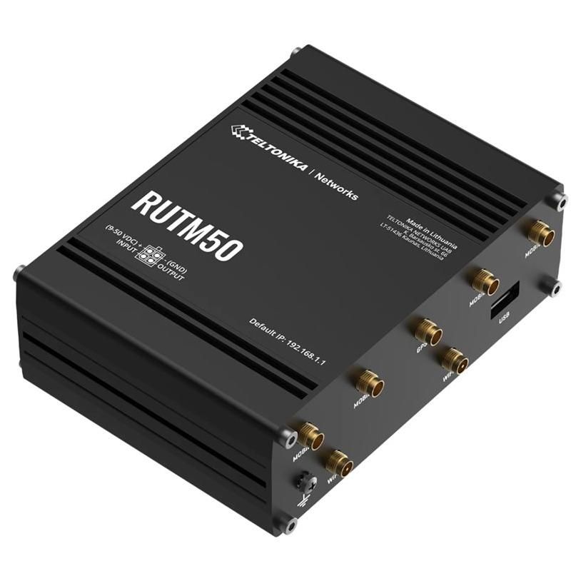 Teltonika RUTM50 - 4-Port Wireless Router - 1GbE, PPP - Wi-Fi 5 - Dual Band - DIN Rail Mount, Surface Mountable