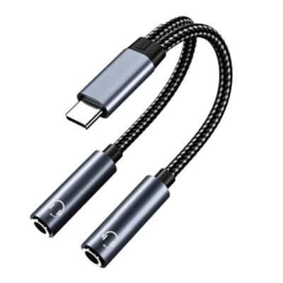 INF USB-C to Double 3.5mm Audio Adapter (Black)