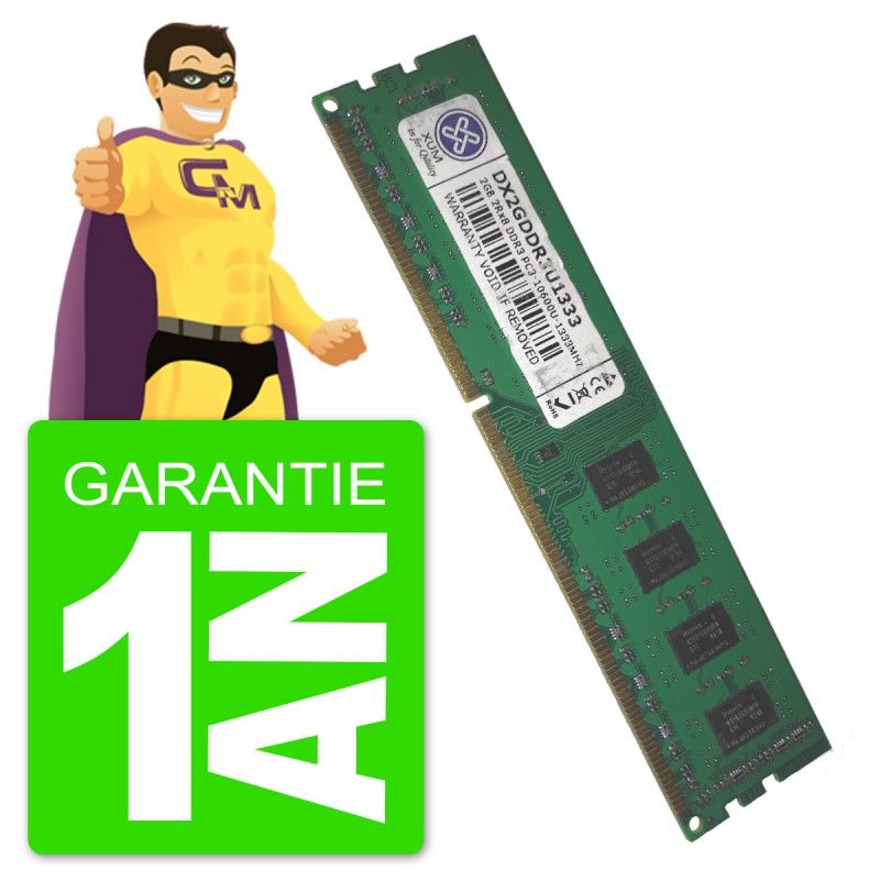 Xum 2Go DDR3 PC3-10600U RAM (DX2GDDR3U1333)