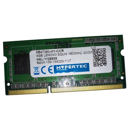 Memoria RAM SODIMM Hypertec de 4GB (0B47380-HY-CCR, PC3L-12800S, CL11, 1.35V)
