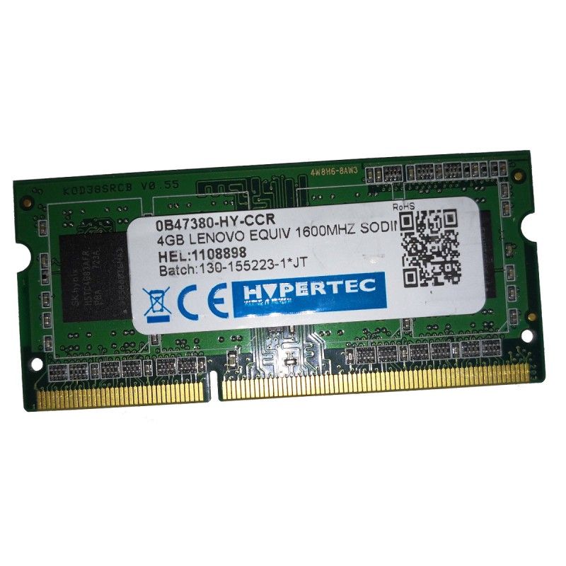 Memoria RAM SODIMM Hypertec de 4GB (0B47380-HY-CCR, PC3L-12800S, CL11, 1.35V)