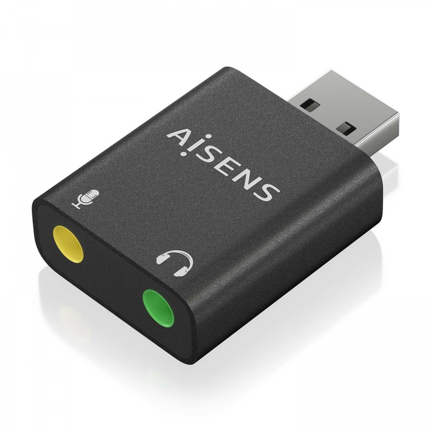 AISENS Gender Changer Cable Adapter 2x 3.5mm Black