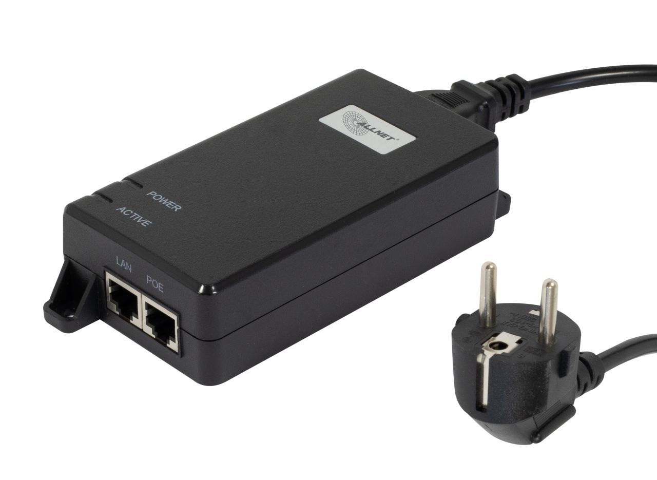 Inyector PoE Allnet Z (1G/2.5G/5G, 15W/30W/60W, carcasa de plástico)
