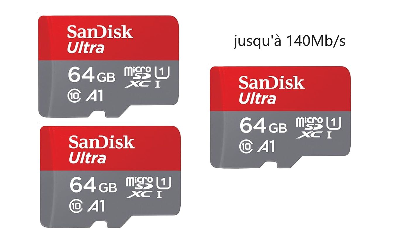 SanDisk Ultra MicroSDXC Memory Card 64GB, Class 10, U1, A1 (5-Pack)
